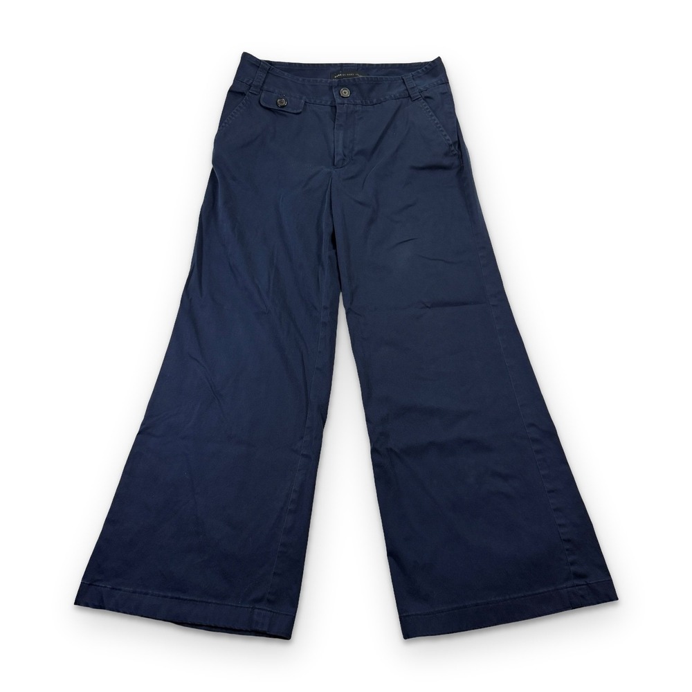 Marc by Marc Jacobs Navy Blue Wide Leg Flare Trousers Size 8 Bellbottom Pants